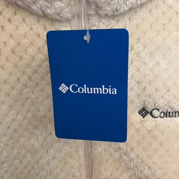 Columbia Womens NWT Beech Forest Full Zip Fleece Jacket Coat Medium Cream Ivory - Picture 3 of 8